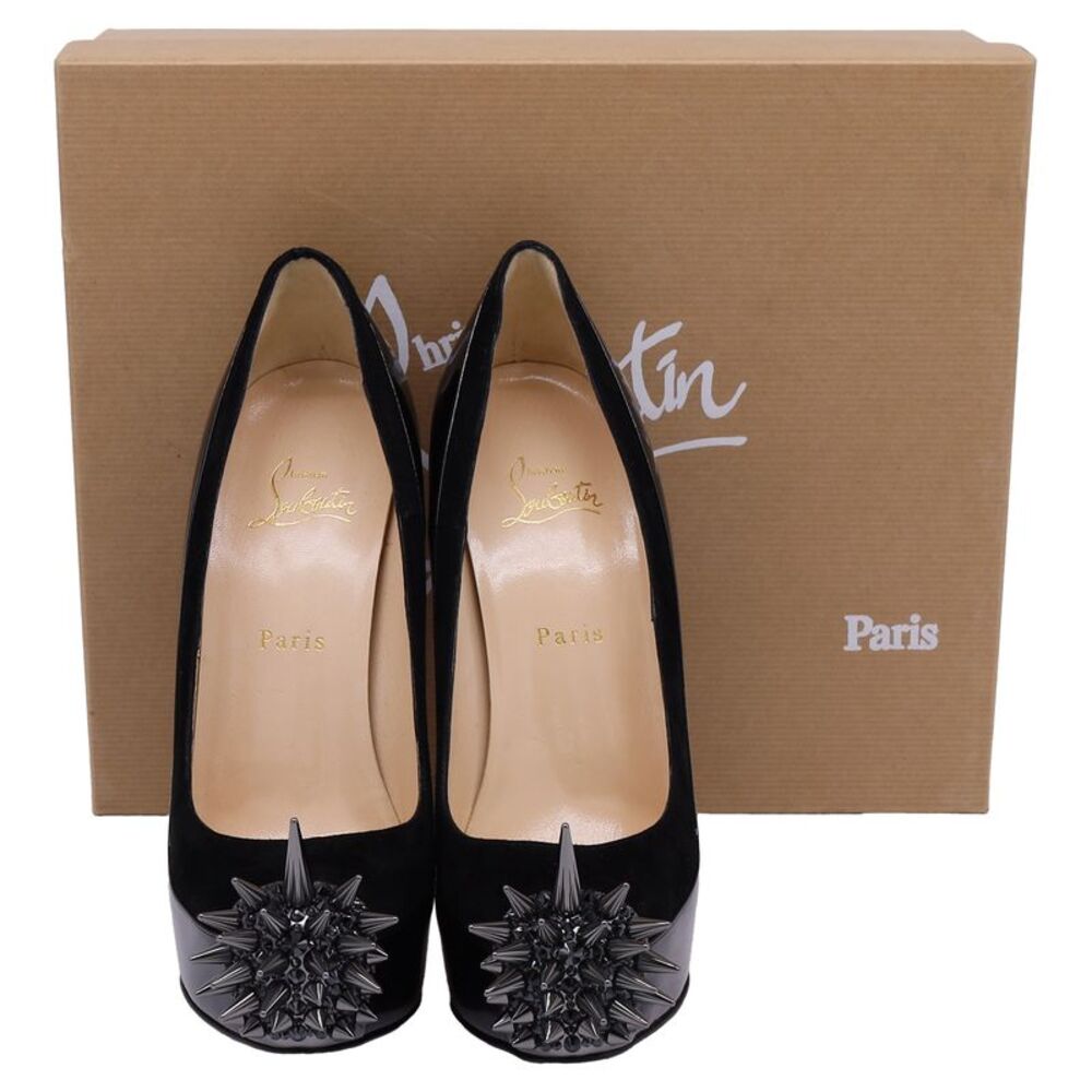 Christian Louboutin Asteroid Platform Pumps in Black Patent Leather and Suede - Picture 11 of 11
